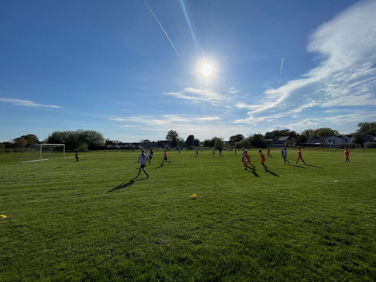 Junior footballers playing at Rice Road